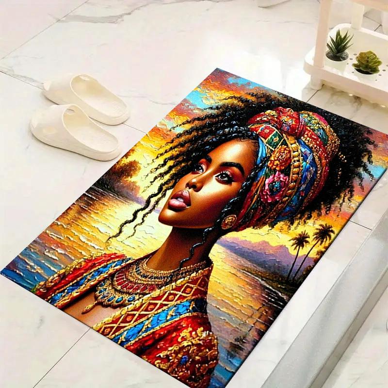 African Women Carpet Rug for Living Room Bedroom Home Sofa Decoration,Kids play Non-slip Floor Mat