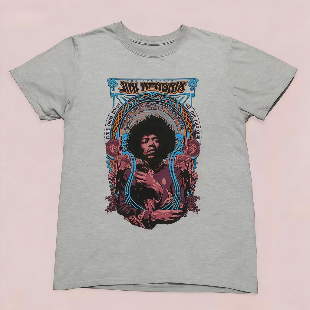 2026 SpringSummer Jimmy Hendrix Pattern Psychedelic Rock Art Pattern MensWomens Roundneck TShirt