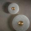 Modern Round Marble Wall Sconce - D300 Warm Light
