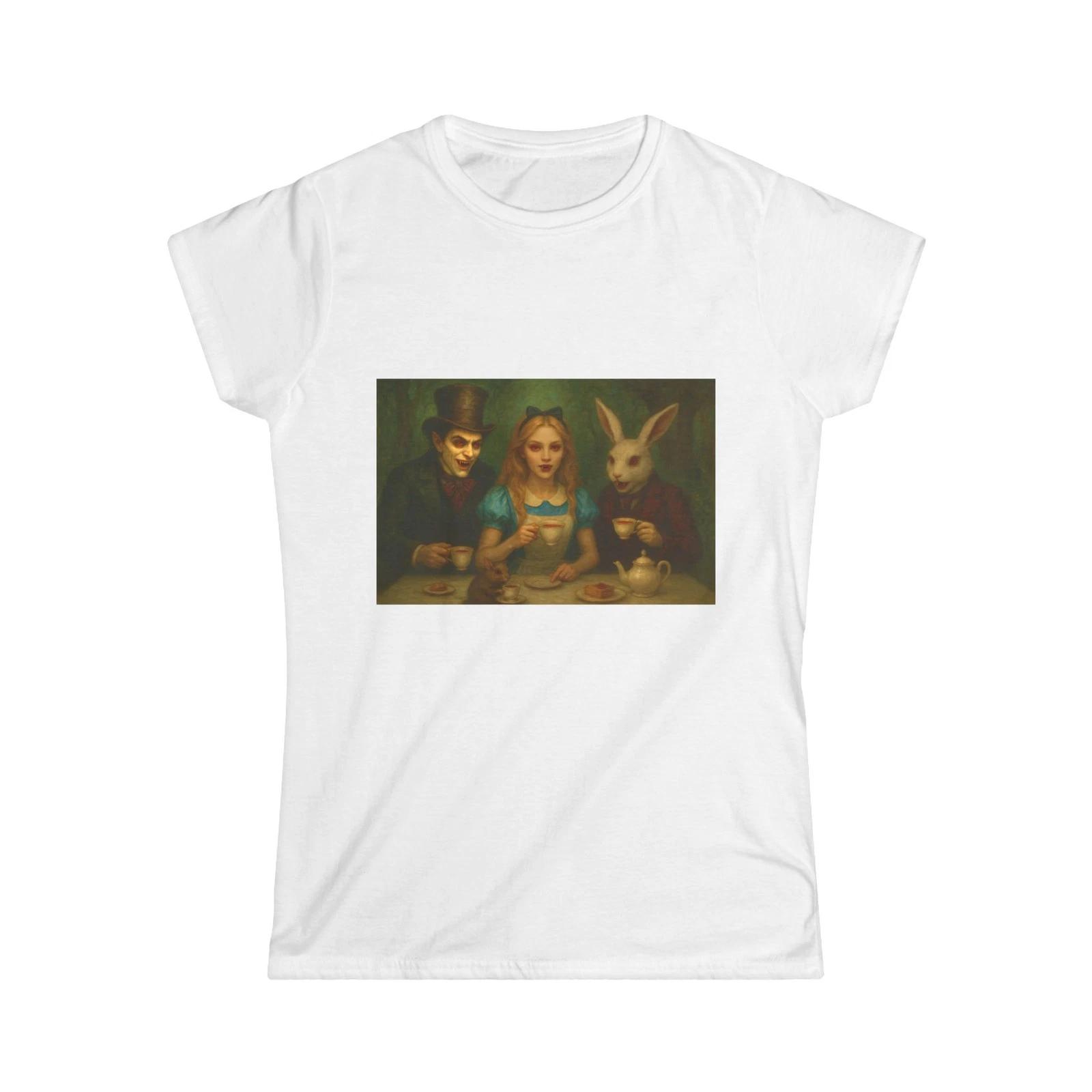 Dark Fairytale Tea Party Women s Tee, Alice in Wonderland Tee, [...] S