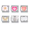 Love Butterfly Italian Chain Bracelet Colorful Heart Stainless Steel Bead Bangle 9Mm Beads Charms Making Diy Jewelry