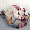 1pc Bunny Floral Bouquet Automatic Folding Umbrella, 8-Rib Iron Frame, Casual Outdoor Accessory for Birthday Festival Gifts Yy251128189