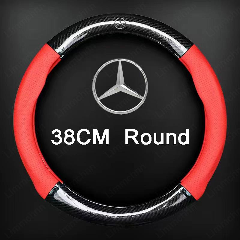 Car Steering Wheel Cover For Mercedes Benz AMG W203 W206 W220 W205 W211 W212 W201 W210 W108 GLA GLK Car Decoration Accessories