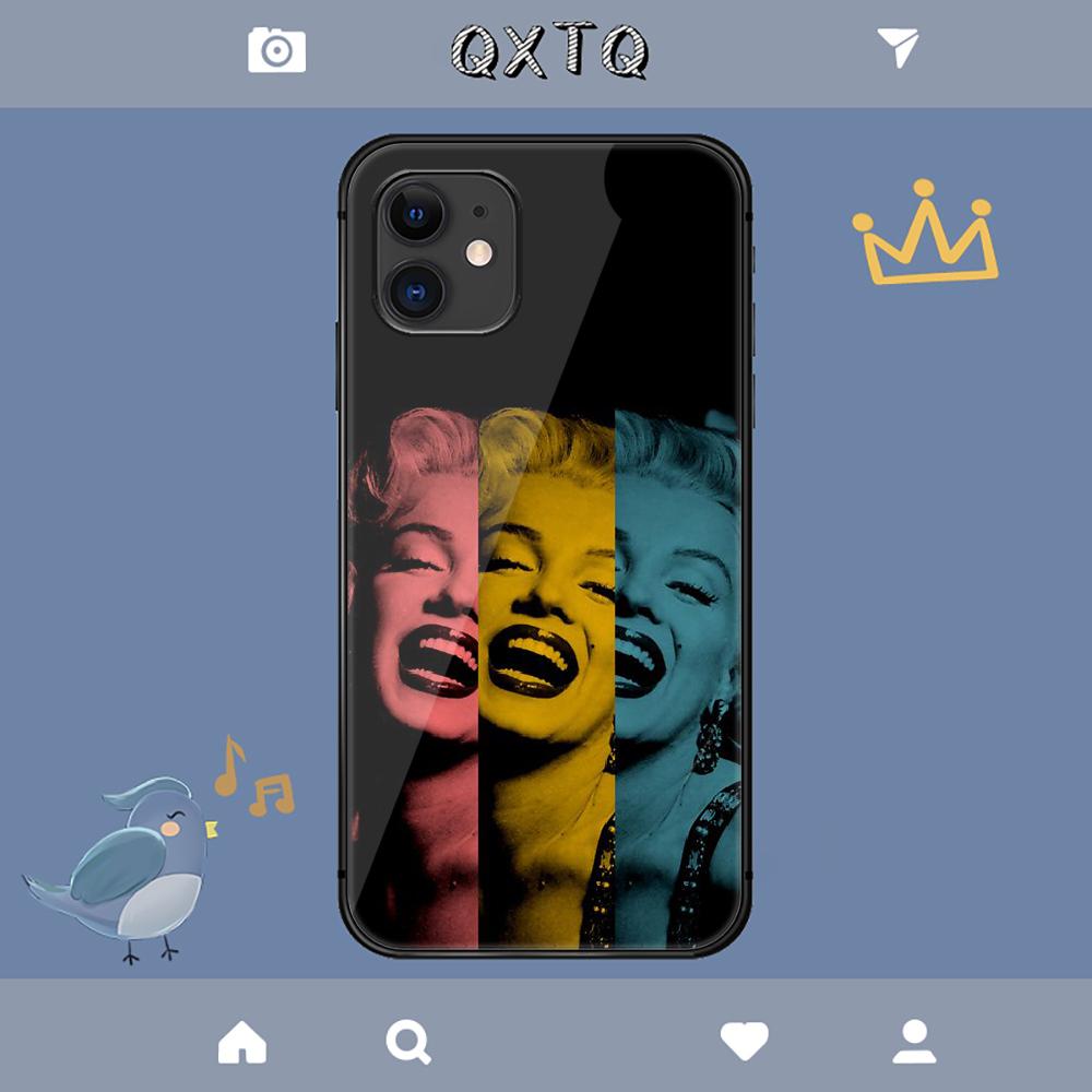 Sexy Girl Marilyn Monroe Hülle für iPhone Samsung Galaxy Redmi Note S 17 16 15 14 13 20 24 25 54 Pro Max Ultra FE Hartglasabdeckung