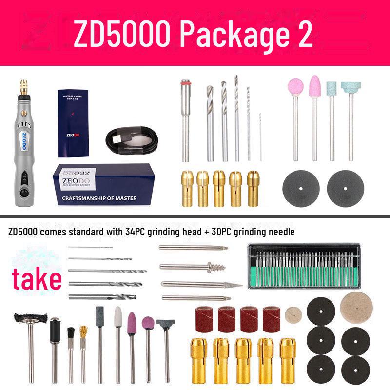 Electric Grinder ZD5000: Rechargeable, Speed Regulating, Mini, Polishing, Jade Engraving, Small Wood Engraving Machine