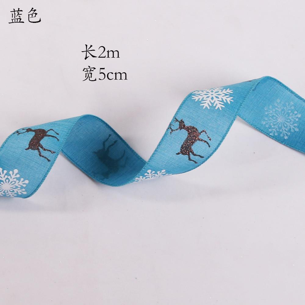 Vibrant Colorful And 2 Meter Long Reindeer Snowflake Ribbon Ideal For Christmas Decoration Tree