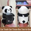 Panda Car Tissue Box & Trash Can (2-in-1)