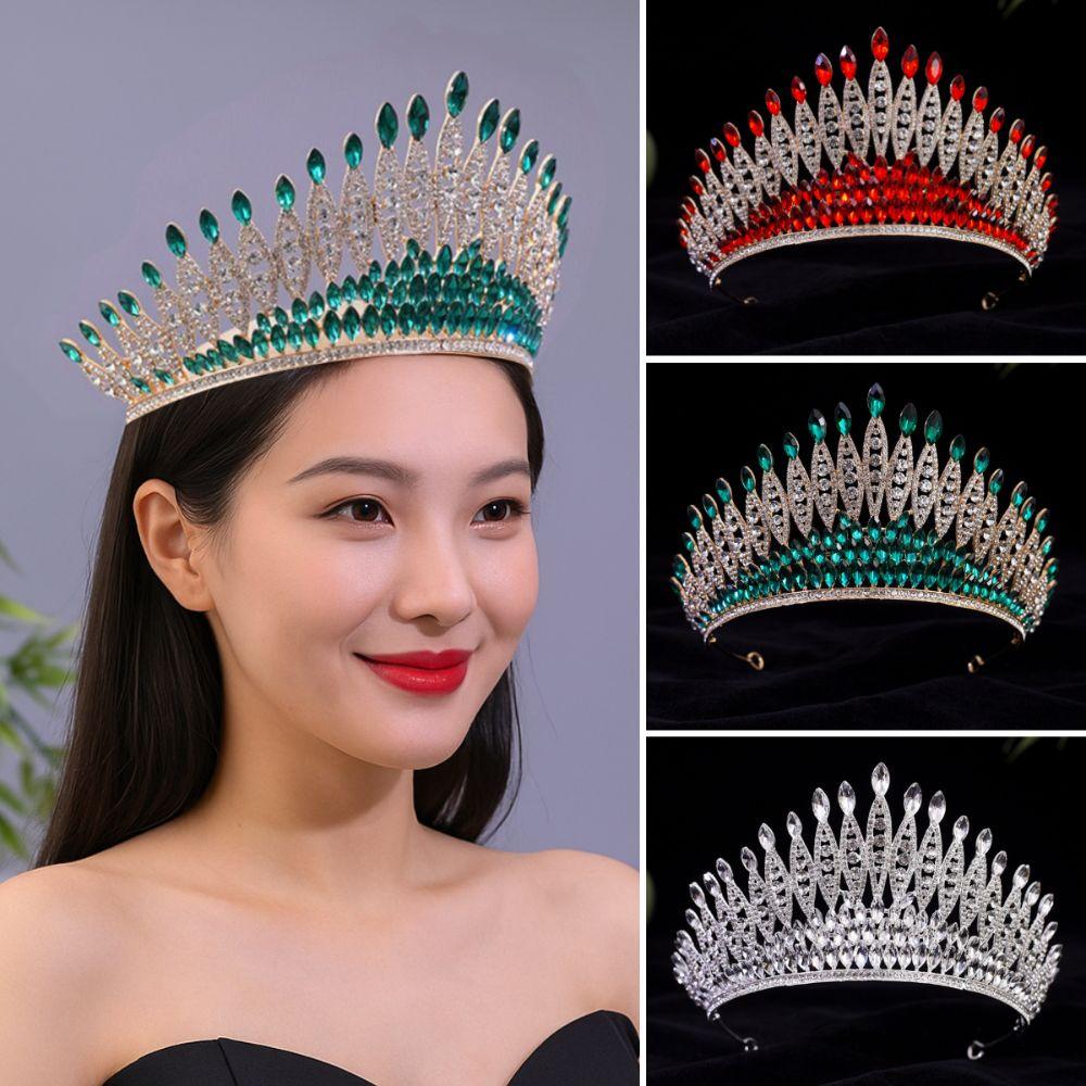 Luxury Zinc Zinc Alloy Princess Crown Elegant Bridal Headwear Rhinestone Diadem  Photography Props