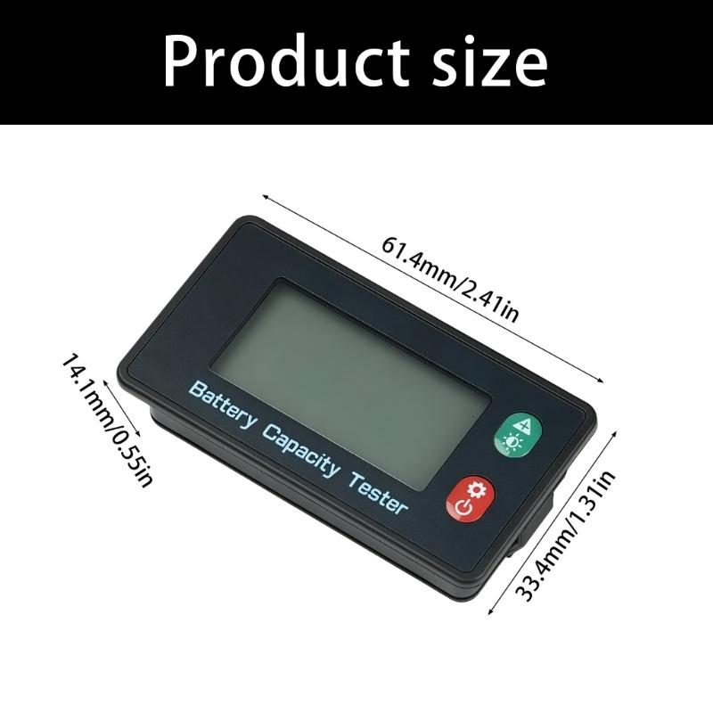 Adjustable 8-120V LCD Display Digital Volt Meter Capacity Tester Temperature Gauge For Electric Vehicles Scooter