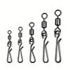 100pcs Stainless Steel Fishing Swivels and Snap Connectors - Quick Connect Barrel Swivels Kit with OTD-Restriction for Enhanced Performanc