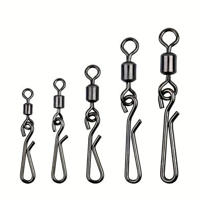100pcs Stainless Steel Fishing Swivels and Snap Connectors - Quick Connect Barrel Swivels Kit with OTD-Restriction for Enhanced Performanc