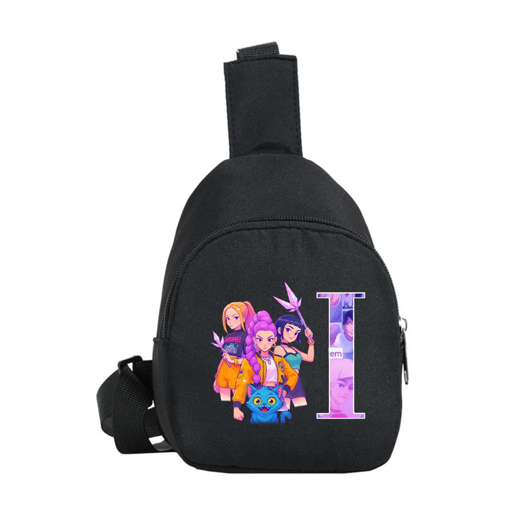 Kreslený 26 Anglické Písmeno K-Pop Lovci Démonov Potlačený Kawaii Hrudný Vak pre Chlapca Dievča Taška cez Rameno Študent Prenosná Crossbody Taštička Vianočný Darček