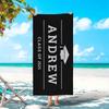 Graduation Season Personalized Beach Towel Custom Name/Logo Oversized Microfibertowel Summer Partygift For Beach Swimming Sports