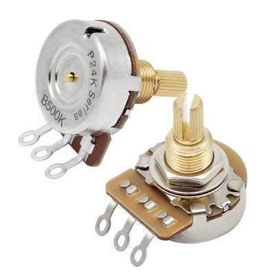 Guitar Potentiometer Knob 24 Teeth Long Shaft 500K Suitable for Electric Guitar Volumes Tone Adjustment Metal Design