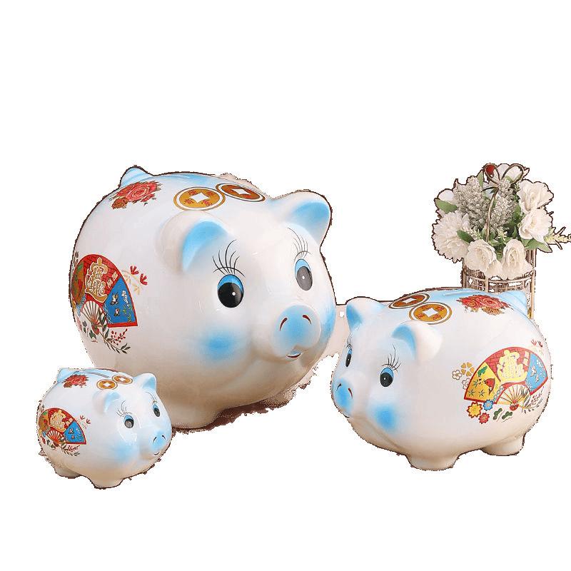 Unopenable Little Pig Ceramic Money Box - New Year Style for Kids