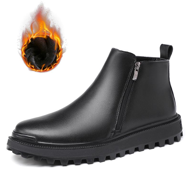 Fashion British Style Men's Fashion Chelsea Boots Black Stylish Platform Shoes Cowboy Autumn Winter Boot Original Leather Ankle Botas