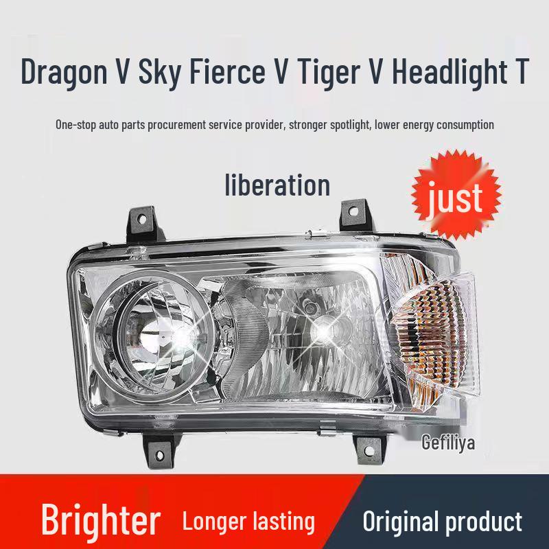 FAW Qingdao Jiefang LED Lens for TianV, HanV, TuV, LongV, LuV, Longwei, Tianwei Models - Front Accessories Modification. Premium Left