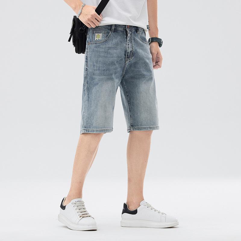 All-matched Five-point Pants Summer New Style Men's Japanese Loose 5-point Pants Shorts Denim Medium Pants