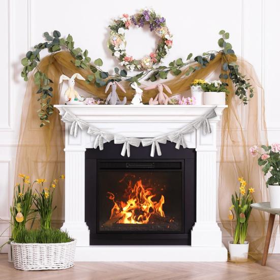 Yousheng 6Pcs Red Velvet Bow Tie Wreath Bowknot Garland Christmas Decor Home Entryway Indoor Holiday Decoration with Ropes