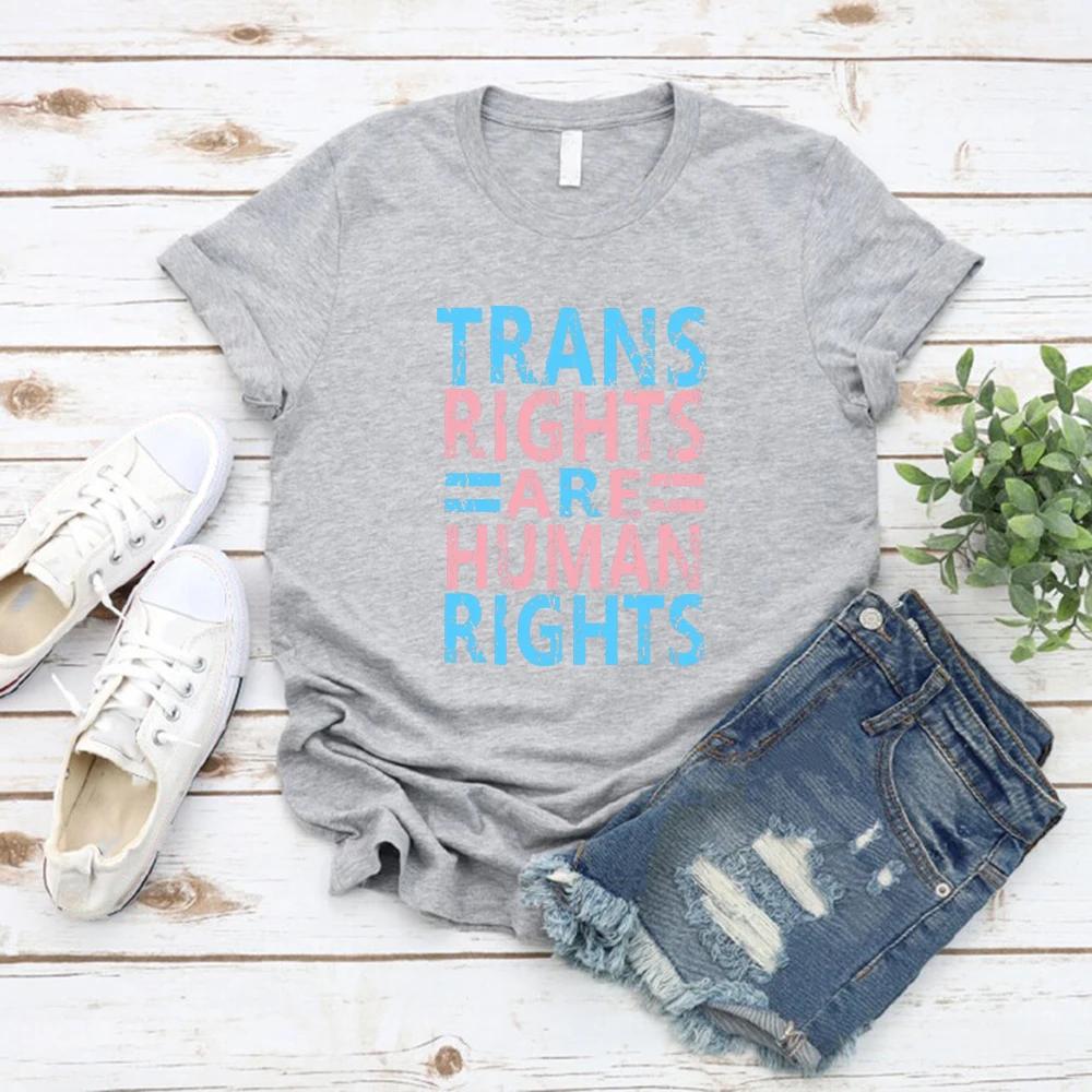 Trans Right Are HuUnisex Rights Shirt LGBTQ Tee Unisex Women Short Sleeve Tshirts Vintage Unisex Streetwear Tshirt Pride Month TShirt