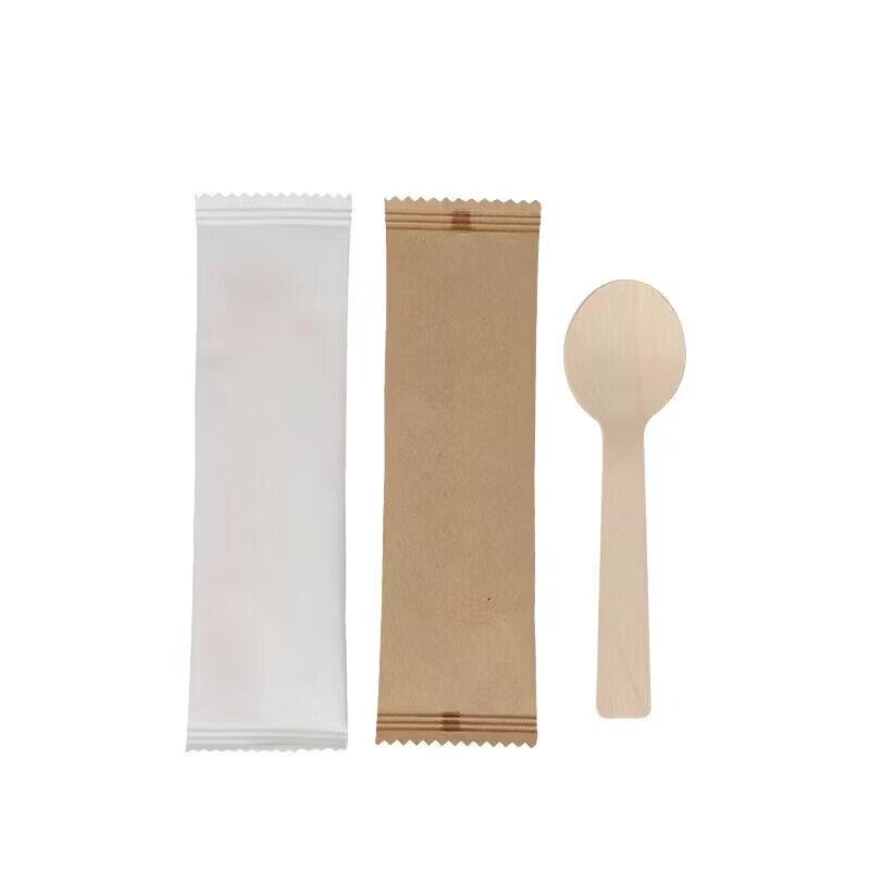 ZISIZ Disposable Long-Handle Paper Spoon