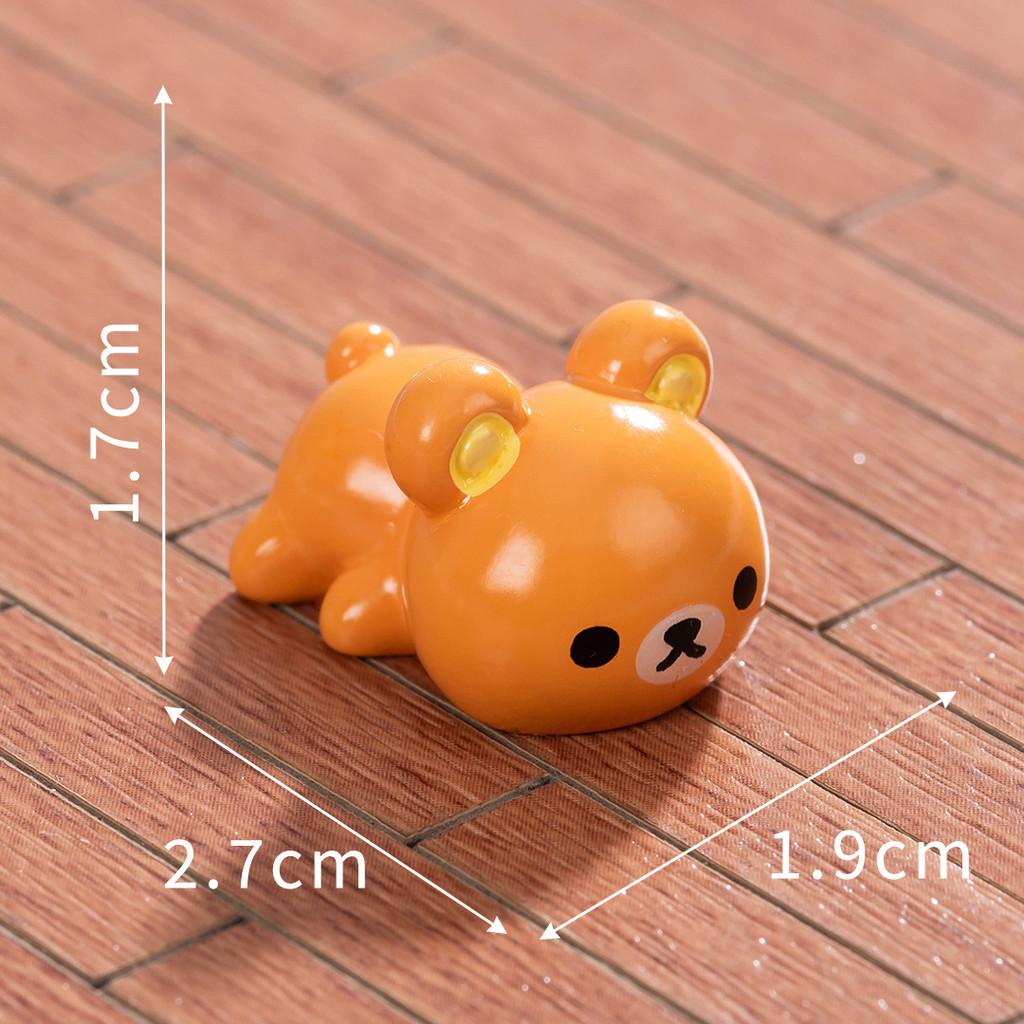 6Pcs Cartoon Bear Animal Miniatures Resin Animal Ornaments Fairy Garden Decoration Micro Landscape