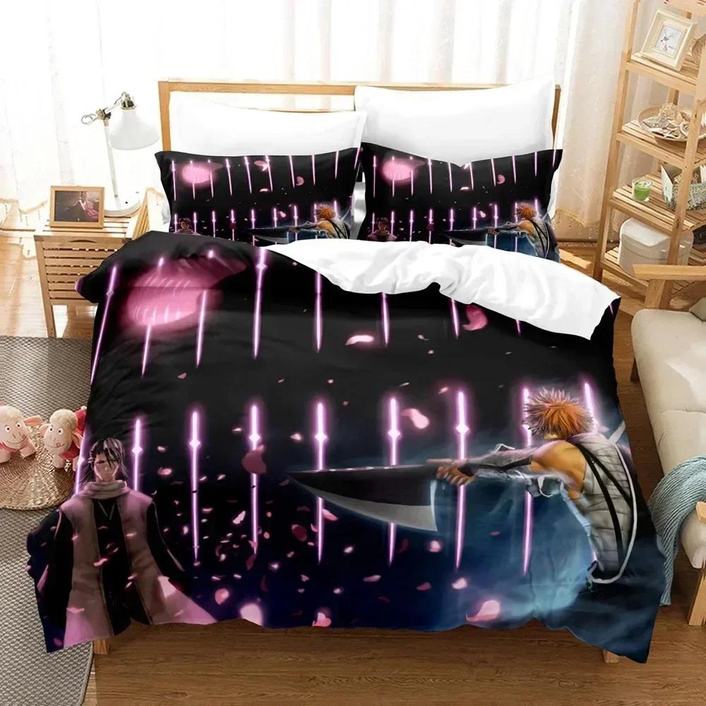 Fashion Anime 3D The Bleach Bedding Set Printed Bed Set With Pillowcase Bed Duvet Cover Soft Queen King Size Bedclothes Home