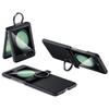 SULADA For Samsung Galaxy Z Flip5 5G Case with Ring Kickstand Magnetic Closure Leather PC Phone Cover Carbon Fiber Texture