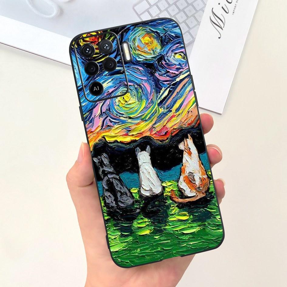 For OPPO Reno 5 5G Reno5 Pro Case CPH2201 Cute Painted Soft Silicone Covers Phone Cases For OPPO Reno 5 Pro Reno5 Lite 5Z Fundas