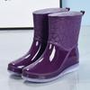 Women's Jelly Non-Slip Waterproof Rain Boots - Thick, Wear-Resistant, Short Tube Rubber Shoes for Summer