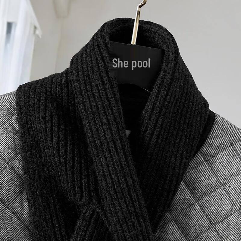 Shepool Women's Wool Blend Color-block Quilted Padded Jacket