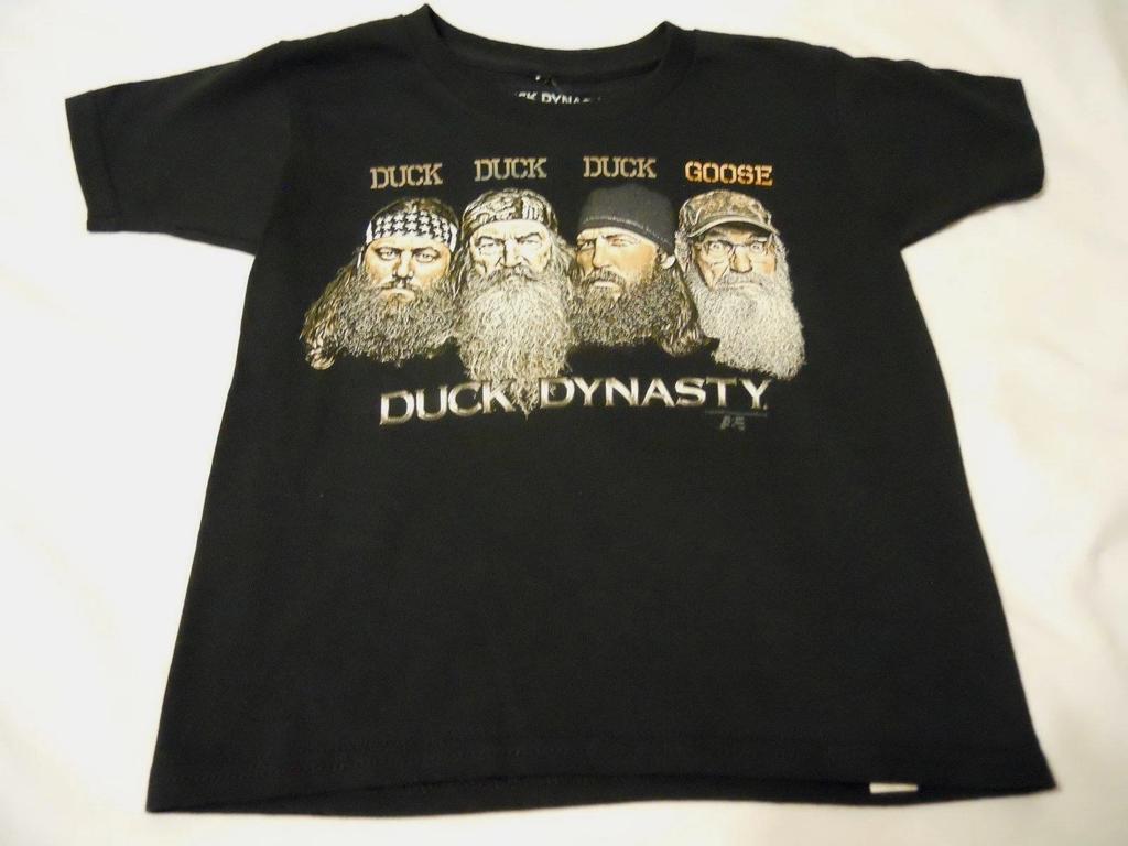 Boys Tee Shirt Sz XS 4/5 Duck Dynasty Black Duck Duck Duck Goose