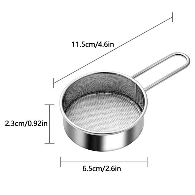 Rustfritt stål finmasket melsikt pulverisert sukker Duster mel dispenser Shaker for Matcha sjokoladepulver bakeutstyr