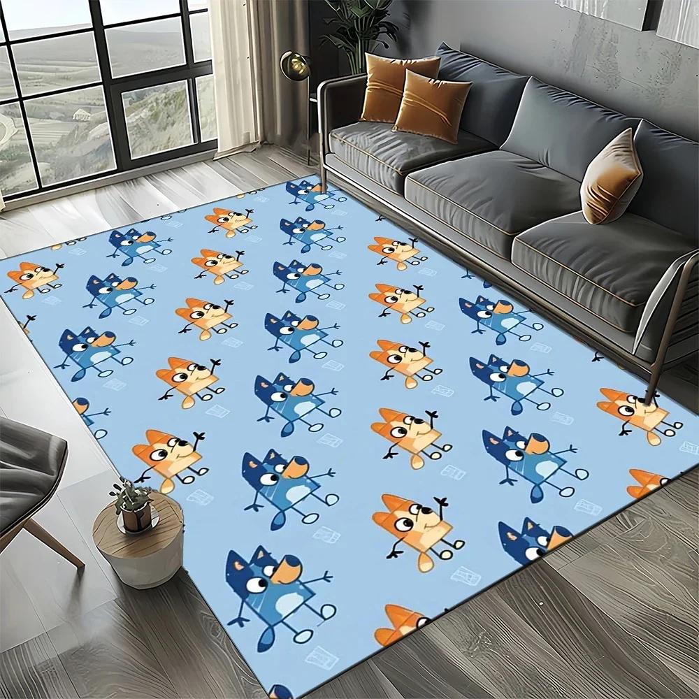 3D Print B-Blueys Family Cartoon Dog Carpet Rug for Living Room Bedroom Home Sofa Decoration,Kid Play Non-slip Floor Mat