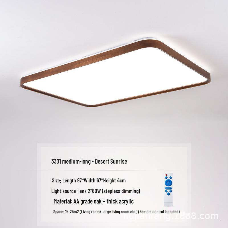 Modern Minimalist Walnut Ceiling Light - Solid Wood for Living Room, Bedroom, Dining Room, and Study