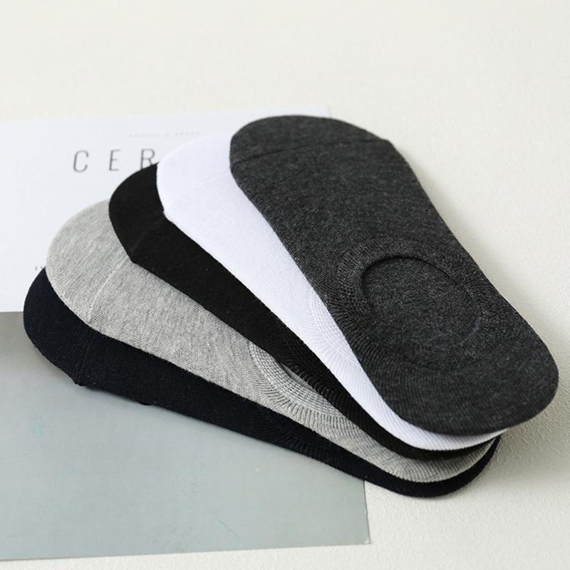 5 Pairs Women's Socks Soft Cotton Breathable Ankle Short Socks Spring Summer Solid Color White Black Anti-slip Boat Sock For Men