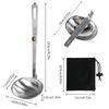 Stainless Steel Ladle Spoon Ladle with Foldable Handle for Sauce, Soup, Cooking