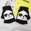 Children's Cartoon Flip-Top Knitted Gloves - Warm, Thickened, Fingerless for Autumn/Winter