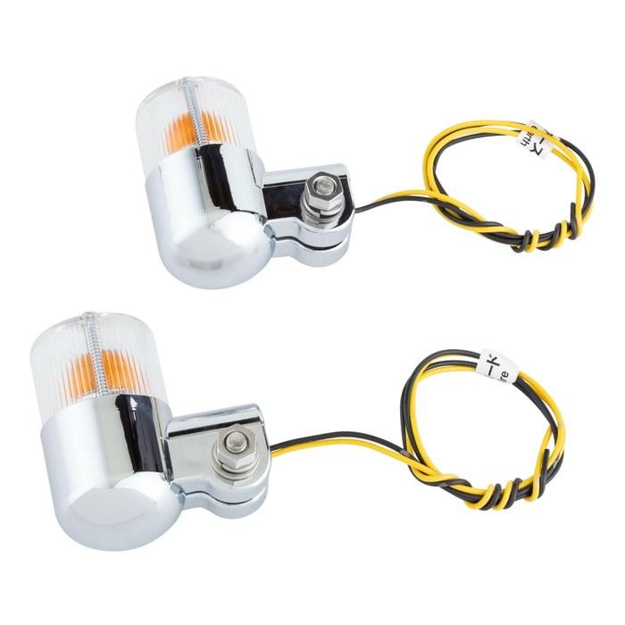 Kijima Small Turn Signal Lamp #383 34 X63mm Plastic Body Single Universal Chrome/Clear 2pcs 219-5082