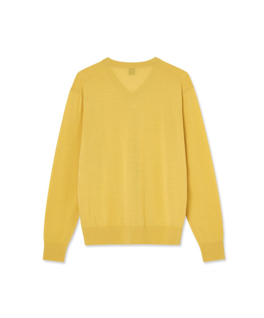 IOLO Silk Blended V-Neck Sweater_Yellow