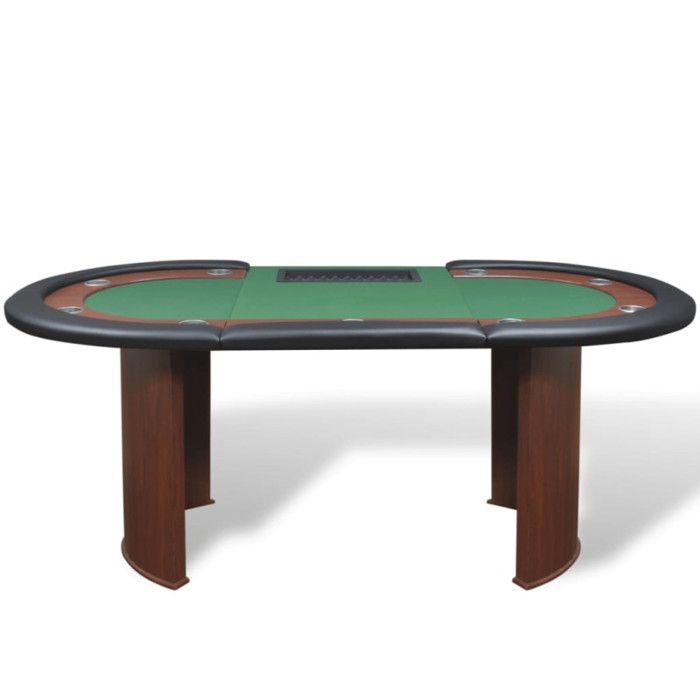 VidaXL Table de poker pour 10 joueurs avec espace de croupier Vert