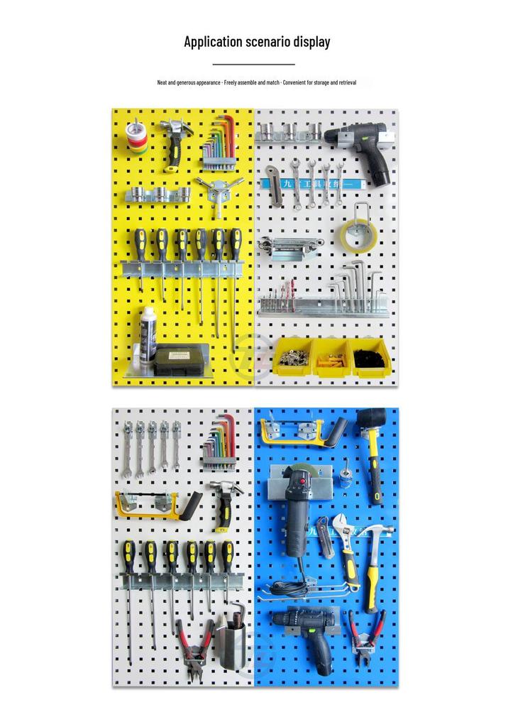 Square Hole Pegboard Wall-Mounted Tool and Drill Bit Storage Racks