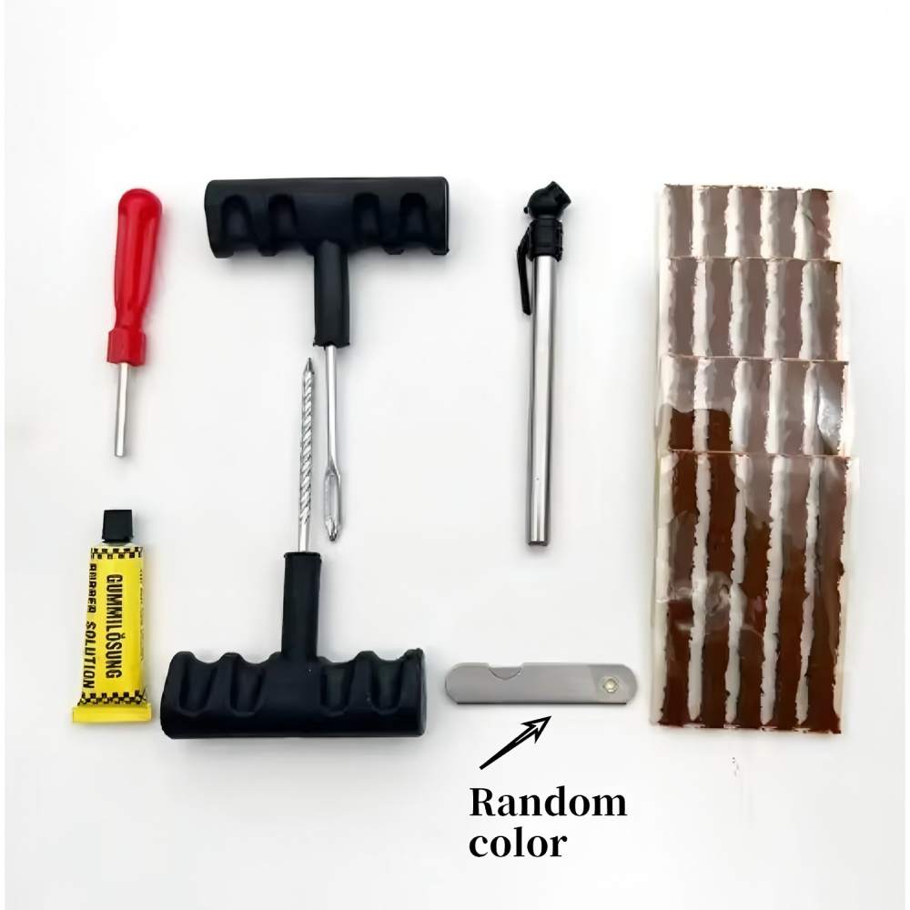 Professional Heavy Duty Motorcycle Emergency Tool Universal Emergency Plug Flat Tire Repair Kit to Fix Punctures,Car Accessories