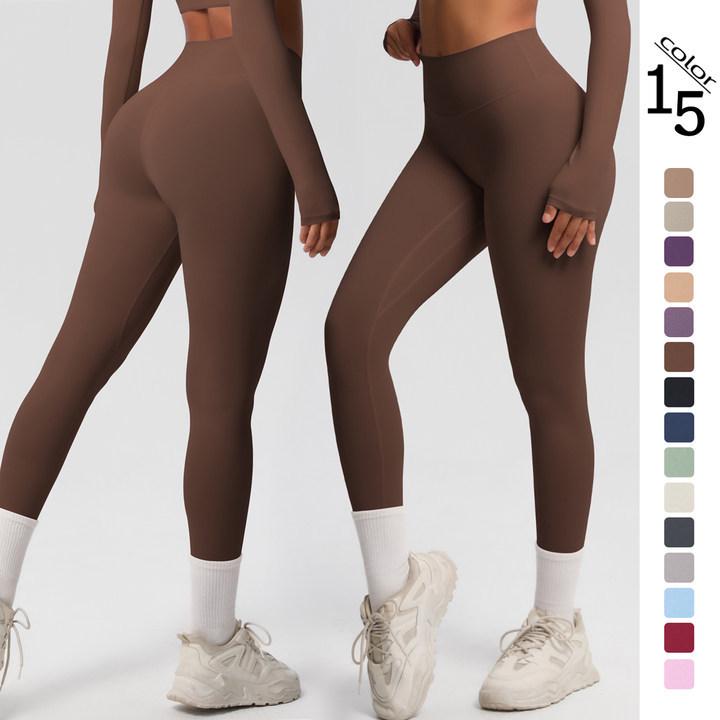 Hochtaillierte Schnelltrocknende Gebürstete Yogahose für Laufen & Fitness - Einfarbig