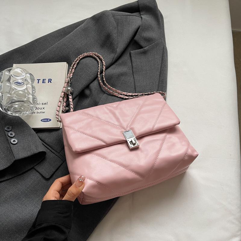 Embroidery Thread Chain Bag Women's 2025 New Niche Design Large Capacity Single Shoulder Oblique Span Bag Literary and Elegant Small Square Bag