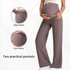 European Maternity Wide-Leg Pants: High Waist, Breathable, Belly Support, Comfortable Fit for Autumn & Winter.