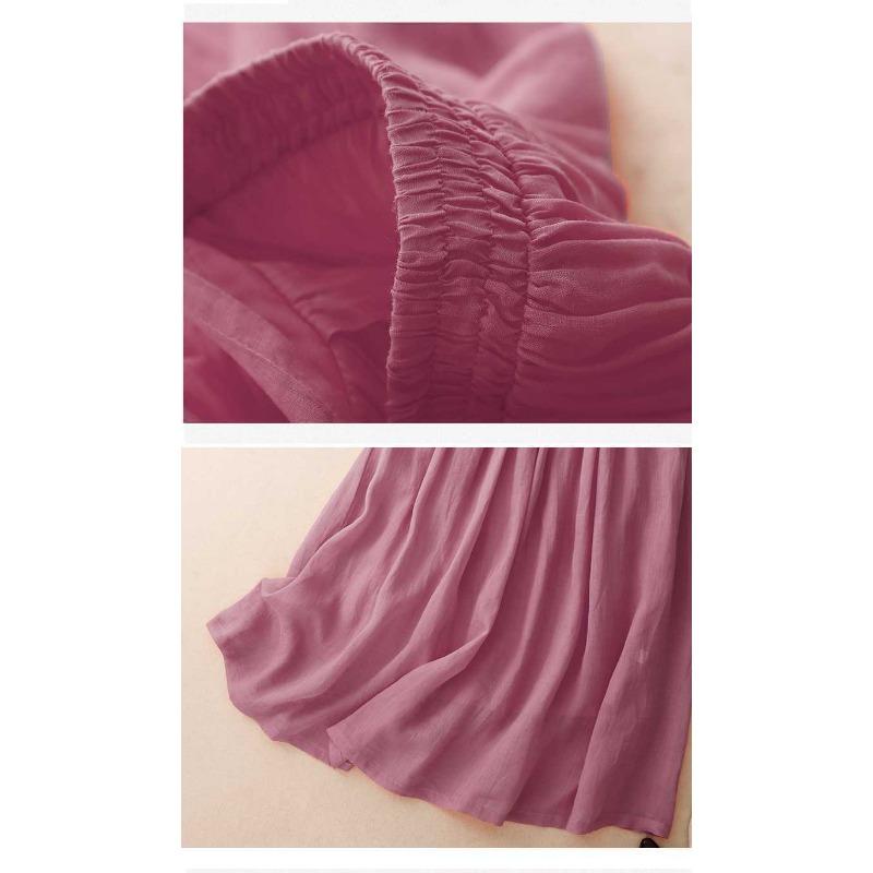 Elastic Waist Wide Leg Loose Double Layer Skirt