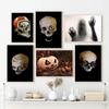 Classic Horror Halloween Pumpkin Skull Dark Academy Fashion Retro Poster Canvas Paintings Wall Art Pictures Home Decor