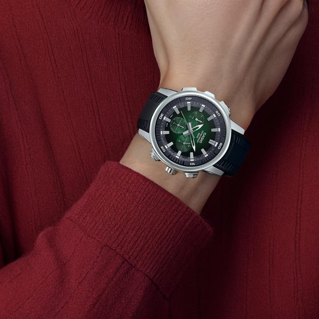 Casio Men DRESS Green Watch MTP-E505-3AV MTP-E505-3AV
