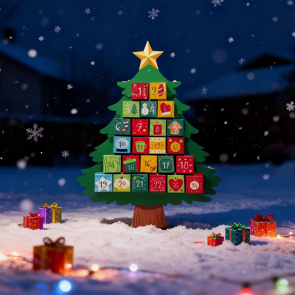 DIY vánoční adventní kalendář 24 dní odpočítávání ozdoba ručně vyrobená dárková krabička interaktivní rodič-dítě zimní sváteční party dekorace